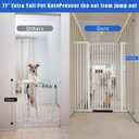 Rgqphantom 71 inch Extra Tall Gate Pet Gate,30.5"-48" Extra Wide Pressure Mounted,Cat Gates for Stairs, Kitchen,Doorways (White)