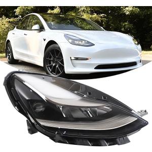 Right With Module Full LED Headlights Projector Matrix Type Assembly Compatible With 2021-2023 Tesla Model 3/Y Headlamp Right Passenger Side Replacement 1514953-00-C