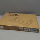 20 Inch Folding Teak Shower Bench - Wall Mounted Space-Saving Shower Seat for Elderly & Adults, Brushed Nickel Cover, 400lb Weight Capacity, Ideal for Shower