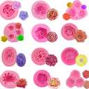 12 Pack Flower Candle Resin Mold - Resin Casting Silicone Molds for Home Decor & Candle Making Wave Spiral Mold