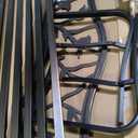 Sophia & William Outdoor Bench, Porch Bench, Garden Bench, Wrought Iron Bench with Backrest and Armrests, Bronze, 50.4"L x 23.5"W x 35"H