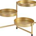 Kate and Laurel Finn Modern Tri-Level Plant Stand, 7.25 x 7.25 x 10, Gold, Indoor Multi-Tiered Plant Stand for Tabletop
