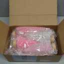 Leyndo 9 Pcs Pink Classic Artificial Mini Christmas Tree Sisal Bottle Brush Trees with Wood Base Christmas Pine Trees for Autumn Winter Holiday Home Kitchen Party Decor