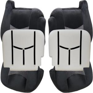 NLQR Dark Gray 69D Driver & Passenger Side Bottom & Top Lean Back Replacement Cloth Seat Covers & Foam Cushions Compatible with Chevy Silverado 1500 2500 3500 2003 2004 2005 2006 2007