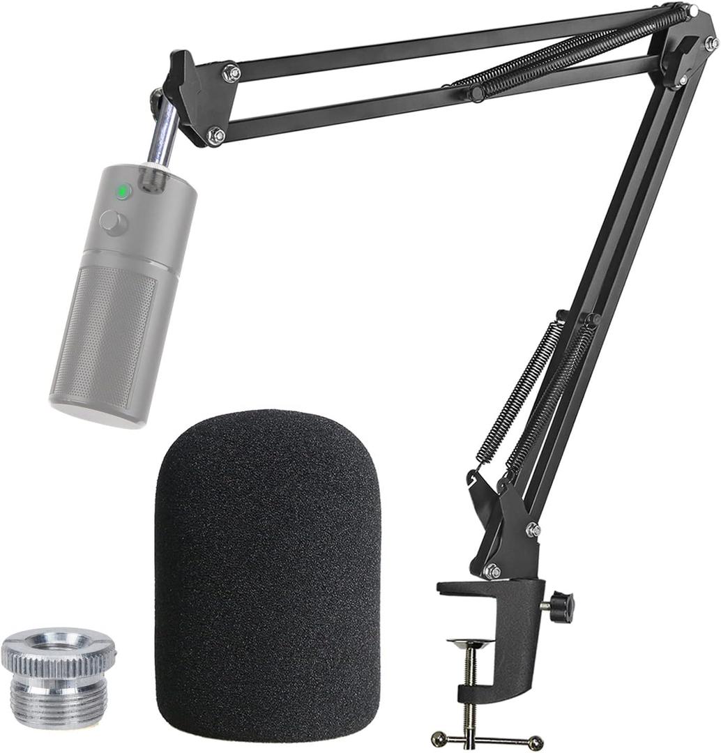 Razer Seiren X Boom Arm with Pop Filter - Mic Stand with Foam Cover Windscreen for Razer Seiren X Streaming Microphone by YOUSHARES