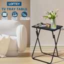 LOFTEY Tv Trays Set of 4, Folding TV Dinner Tray, Portable TV Tables for Living Room for Eating, Heavy Duty Foldable Side Table for Eating on Couch&Sofa, Black