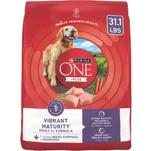 Purina ONE High Protein Dry Senior Dog Food Plus Vibrant Maturity Adult 7 Plus Formula - 31.1 lb. Bag