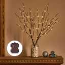 Birchlitland Lighted Brown Branches 18IN 70L Warm White Fairy Lights, LED Willow Branch Lights with Timer Battery Operated for Home Bedroom Living Room Vase Decoration