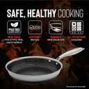 Hell's Kitchen Hybrid 9.5-Inch Frying Pan, Tri-Clad Stainless Steel & PFAS-Free Ceramic Nonstick, no PFOA, no PTFE, no Teflon, Non-Toxic Cookware, Metal Utensil Safe, All Cooktops, Oven Safe | Tri Clad Stainless Steel Frying Pan, PFAS Free Ceramic Nonstick, No PFOA Or PTFE, Metal Utensil Safe, Oven Safe