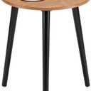 Apicizon Small Round Side Table, Nightstand End Table for Small Spaces, Bedroom, Living Room, Easy Assembly Modern Bedside Table, 16.5 x 20 Inches, Oak