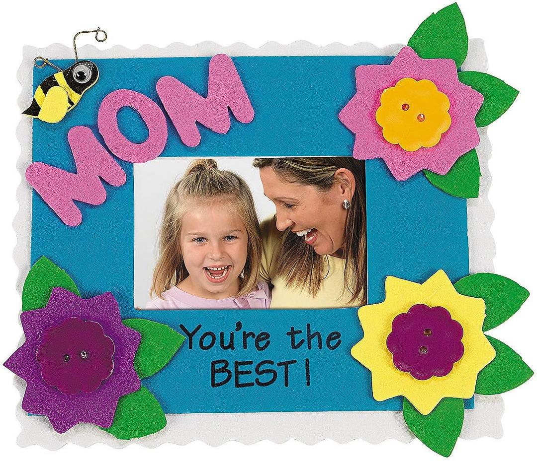 Fun Express Mom You're The Best Picture Frame Craft Kit - Makes 12 - Mother's Day Craft Gifts for Kids