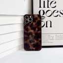 NITITOP Compatible with iPhone 12 Pro Max Case Cute Stylish Leopard Print Amber Aesthetic Tortoise Design for Women Girls Men Soft TPU Shockproof Protective Cover - Brown