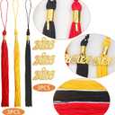 4 x 3 Set 2026 Tassel Graduation Grad Cap Tassels for 2026 Graduates Graduation Hats Ceremonies Parties Celebrations Souvenir,Black/Red/Gold