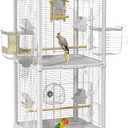 39-inch Large Double-Layer Bird Cage,Bird Flight Cage with Perch & Feeder