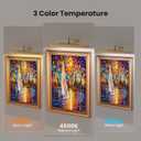 Wireless Picture Light Battery Operated, 1Pack Remote Control Painting Light with Timer, 13Hrs Service Life Art Display Light for Picture Frame Artworking Portrait, Poster, Photo, Mirror_Antique Gold