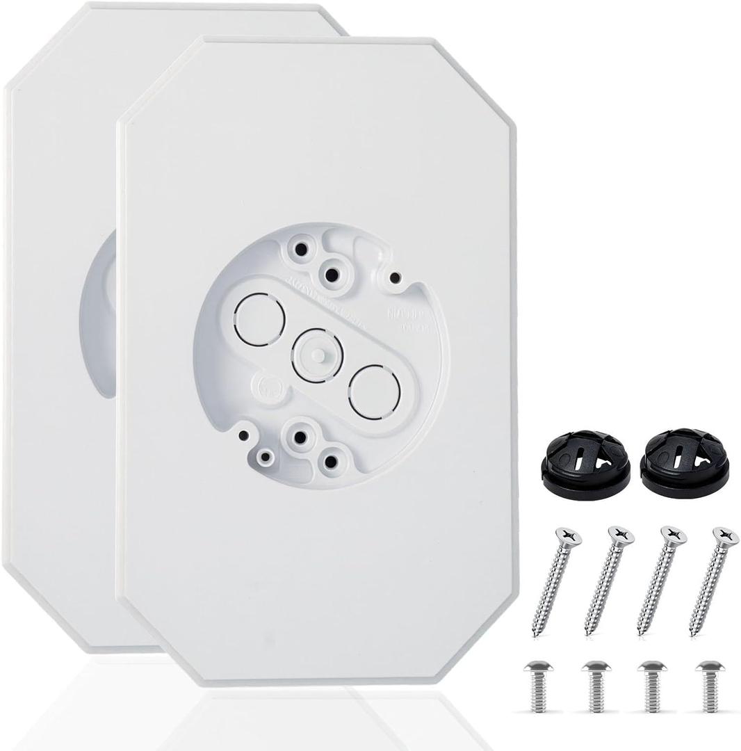 2-Pack Vinyl Siding Mounting Blocks, Siding Mounting Plate for 1/2 inch Lap Double and 4 inch Siding ,Outdoor Light Mounting Block with Built-in Electrical Box, White Siding Mounting Block