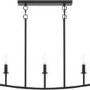 Progress Lighting Jheni 4.75 Inch 5-Light Chandelier, Transitional Ceiling Light, Matte Black (7 in. H x 44.5 in. L x 4.75 in. W), P400461-31M, Size: 45 Inches