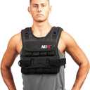 MiR Short Weighted Vest With Zipper Option 20lbs - 60lbs Solid Iron Weights. Workout Vest for Men and Women.
