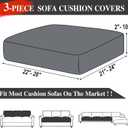 LA MEACK Couch Cushion Covers Seat Cushion Cover Stretch Couch Cover Separate Sectional Sofa Slipcovers Furniture Protector(3 Pieces for Seat or Sofa Backrest, Black)