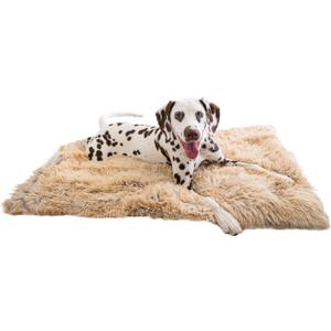 Best Friends by Sheri Calming Shag Dog Blanket Ultra Soft Faux Fur Pet Throw, Anxiety-Relief, Lightweight Warm Bed Cover for Dogs and Cats, Machine Washable, Taupe, 30" x 40"