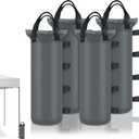 4 Sand Bags for Weight, Heavy Duty Sandbags for Canopy Legs, Extra Large Pop Up Tent Weights, Canopy Weight Bags for Gazebo, Outdoor Sun Shelter, Umbrella - Gray, 6"20", Without Sand