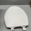 Bemis 7300SLEC Slow Close Toilet Seat, Easy Clean Hinges and Durable Plastic Seat, Made in USA, Elongated, White