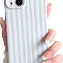 Lovmooful Compatible for iPhone 15 Case Cute Color Striped with Aesthetics Design for Girls Women Soft TPU Shockproof More Protective Girly for iPhone 15 Case-Blue