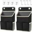Hanging Basket for Organizing, Wall Organizer with Pockets and Over The Door OrganizerCan for Home, Closet, Office and Camper (Black2)