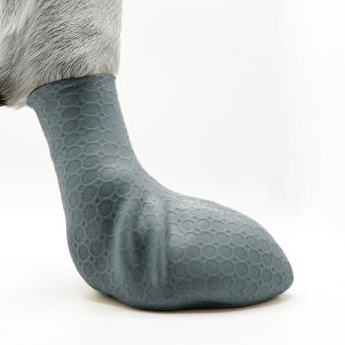 Paw—Skins 2.0 Skin-Like Dog Boots for Small, Medium & Large Breeds, All-Weather Dog Shoes for Hot Pavement & Winter Snow, Slip-On Socks, Strapless Booties for Indoor Hardwood Floors & Outdoor Traction Storm Grey Small 3 Pairs, 6 Pcs