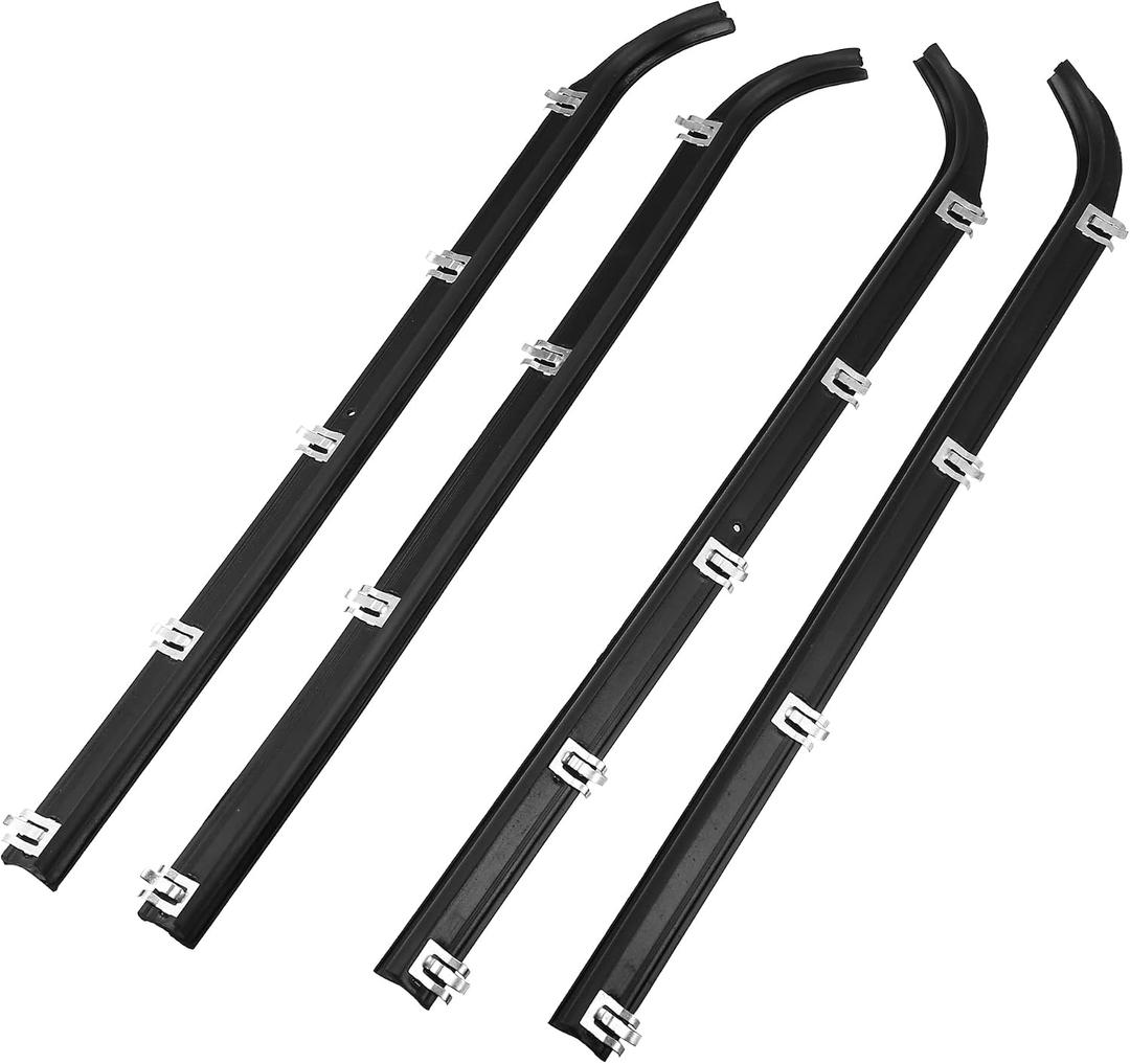 X AUTOHAUX 4pcs Car Inner Outer Weatherstrip Window Sweep Felts Seals for Ford F150 F250 F350 Bronco 1987-1997 E7TZ1521452A E7TZ1521453A F2TZ1521456A F2TZ1521457A