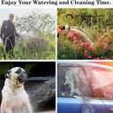 Garden Hose Nozzle Spray Nozzle,10 Hose Metal Duty Watering Patterns Thumb Control On Off Valve, High Pressure Nozzle Sprayer for Watering Plants, Car Wash,Cleaning,Showering Pets Blue