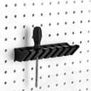 Novabright 1 Pcs Pegboard Screwdriver Holder, Pegboard Organizer Accessories, Eight-Tool Organizer Rack for Pegboards with 0.98-Inch Center Hole (Round) Diameter, Multi-Tool Holder (Black)