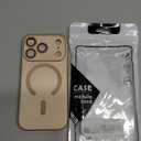 Magnetic for iPhone 17 Pro Case, with Camera Lens Protector, Compatible with Magnetic, Slim Shockproof Soft Silicone Metallic Luster Phone Case for iPhone 17 Pro, Champagne Gold