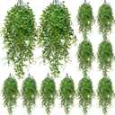 Hoteam 12 Pcs Artificial Hanging Plants 32 Inch Fake Ivy Vines with Fake Leaves Patio Artificial Plants Greenery for Living Room Indoor Outdoor Wall, No Basket (Ivy)