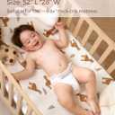 Momcozy Muslin Standard Fitted Crib Sheets, 52"x28", 2 Pack Soft Breathable Natural Cotton Baby Mattress Sheet, 360 Mattress Wrapping No Slip Boys Girls Neutral Toddler Bed Sheet, Bravery Giraffe