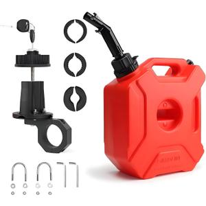 Portable Transfer Tank with Locking Mounting Bracket 5L | 1.3 Gallon Storage Fits for Car Motorcycle SUV ATV UTV 11.81 x 9.84 x 4.72