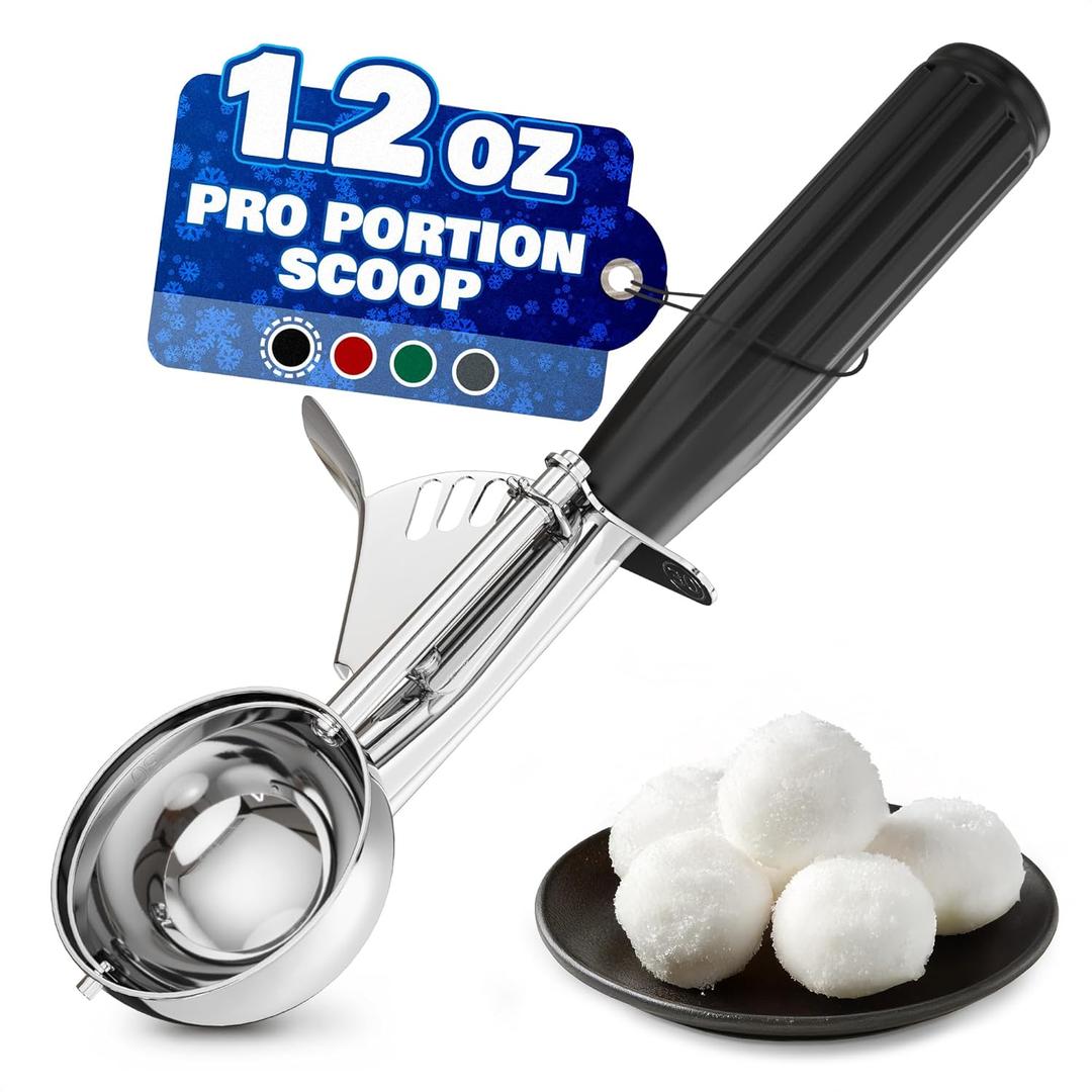 1 Oz Ice Cream Scoop with Trigger #30 - Versatile 1 Oz Scoop for Gelato, Cookie Dough Baking, Sorbet & Meatballs - Rust-Resistant Stainless Steel, Easy to Clean, Great as Valentine Day Kitchen Gift