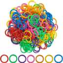 TIHOOD 210PCS Plastic Binder Rings Plastic Loose Leaf Rings Multi-Color Plastic Book Rings Flexible for Cards, Document Stack and Swatches Organization School Home, or Office Use, 7 Colors (20 mm)