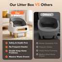 RPZ Automatic Cat Litter Box Self Cleaning, Robot Litter Box for Multiple Large Cats, Open Top Auto App Control Ultra-Quiet, Durable, Keep Home Freshness, Wood Grain