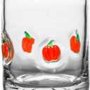 Christmas Drinking Glass, Snowman Themed Juice and Cocktail Cups, 14 oz Old Fashioned Glassware for Holiday Parties and Gifts, Clear Hand Blown Glass (D)