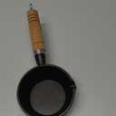 Cast Iron Saucepan, Set of 1, 5.1 Inches, Small Cast Iron Pans with Wooden Handles and Pouring Spouts, Suitable for Baking, Barbecuing, Camping, and Cooking