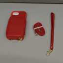 Phone Case for iPhone Xs X 10 10s Wallet Cell Cover with Tempered Glass Screen Protector Crossbody Strap Lanyard RFID Blocking Card Holder iPhoneX iPhoneXs iPhone10 i PhoneX SX 10x 10xs Xs Women Red