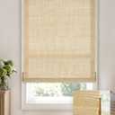 LazBlinds Manual Roll-up Bamboo Blinds, 27" W x 72" H, Star-Beige | Easy Install Roller Shades for Windows, Hook-On Light Filtering Bamboo Shades for Interior Indoor Windows