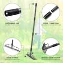 36'' Heavy Duty Garden Rake with Stainless Steel Handle, Metal Head for Loosening Soil, Gathering Leaves, Leveling Lawns