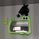 2-in-1 Baby Car Mirror with Lights & Soft Sounds, Cry Detector, Clear Night View, 360 Rotation, Shatterproof, Rear Facing Baby Car Seat Mirror with Remote Control, Perfect Baby Shower Gifts (Green)