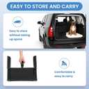 Extra Wide 4 Steps Dog Vehicle Ramps | Portable Non-Slip Pet Stairs for Cars, Trucks & SUVs | Folding Dog Ladder for High Beds | Supports Up to 200 Lbs
