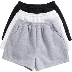 SOLY HUX Girls 3 Packs Sweat Shorts Elastic Waist Casual Summer SweatShorts Teen Apparel (14 Years, Black Grey White)