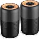2 Pack YARIKI Air Purifiers for Bedroom Home with Aromatherapy Function,Small Air Purifier with Nightlight Speed Control,24dB Low Noise for Better Sleep,For Pet Room Dorm Kitchen,P60 (Black)