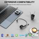 Earbay Trucker Bluetooth Headset, Wireless Headphones with Microphone Mute & USB Dongle, Wireless Headset with Mic for Work Noise Canceling & Charing Base for Work/PC Computer/Phones/Office/Meeting