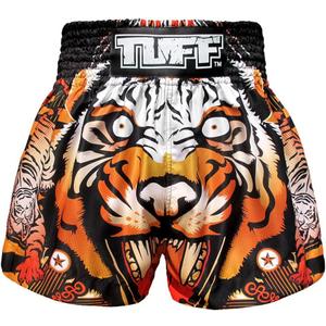 TUFF Muay Thai Boxing Shorts "Grey Roaring Tiger" (XL)